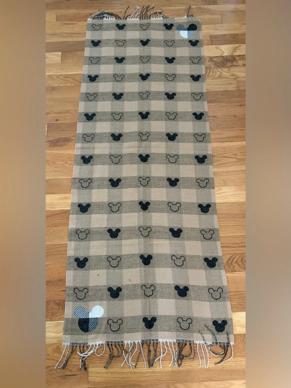 Scarf Mickey Mouse Fringed Large New